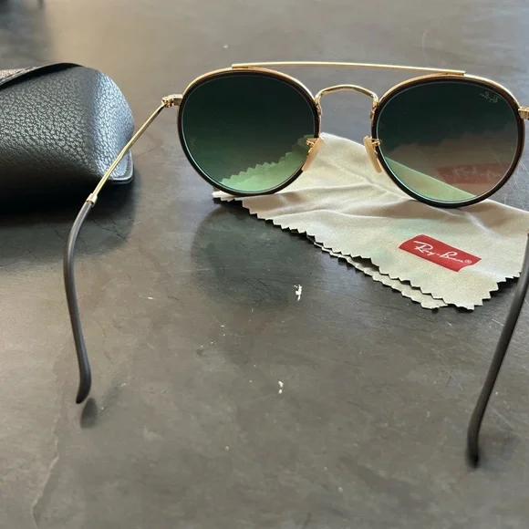 Ray-Ban Round Double Bridge RB3647 001/70 Gold - Picture 7 of 7